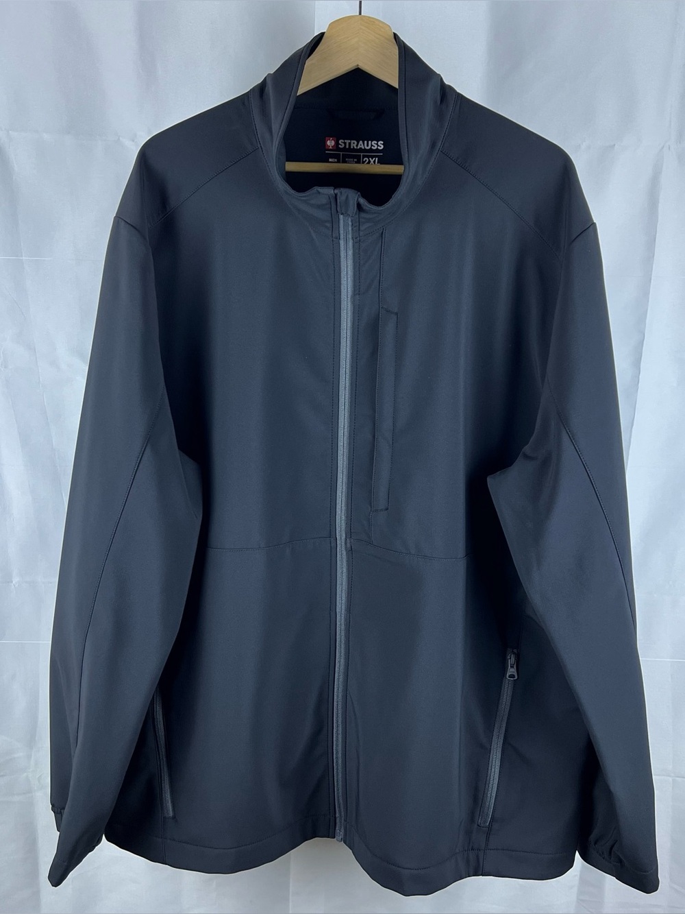 Strauss E.S. Trail Softshell Jacket Mens Size 2XL Black Full Zip